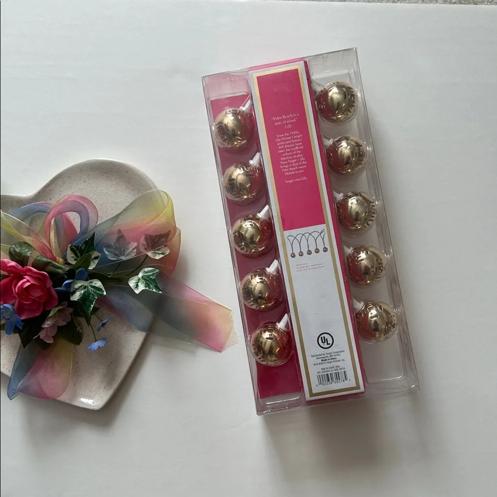Lilly Pulitzer Indoor Outdoor Orb String Lights in Gold New